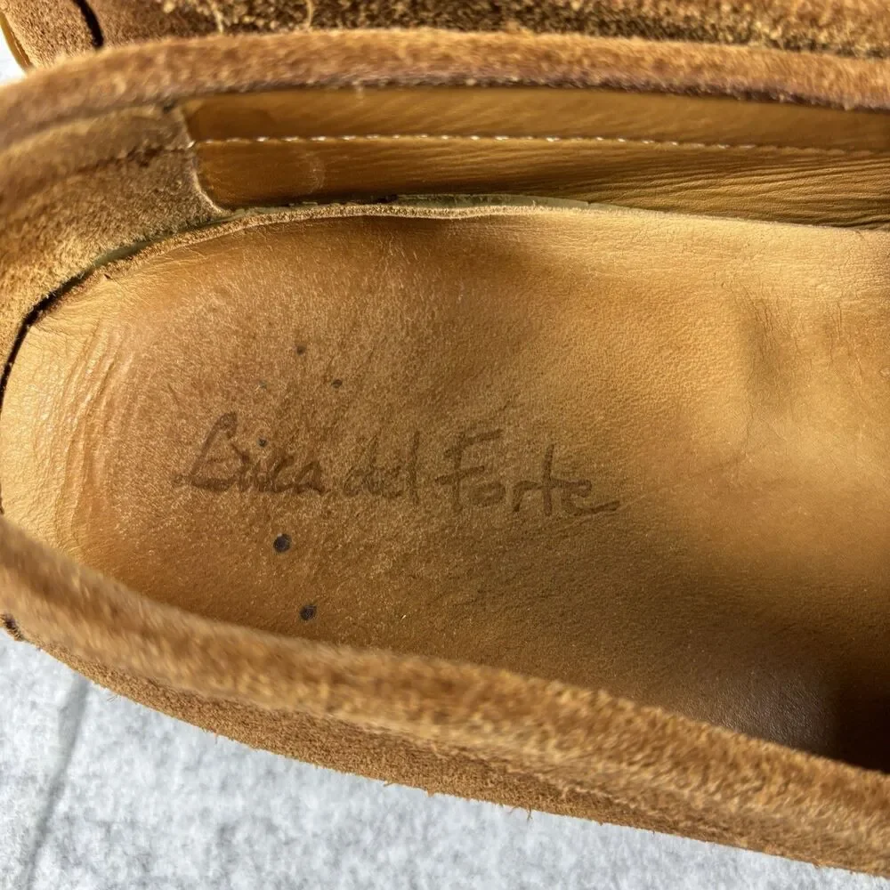Luca Del Forte Men's Size 42 Suede Chestnut Penny Loafers 10046 Portugal EUC